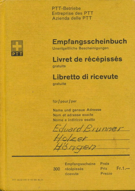 Empfangscheinbuch 1974