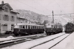 Triebwagen und Dampflok in Balsthal